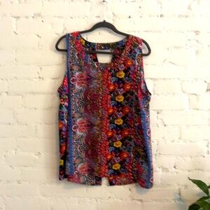 Colourful 1X Hi Lo Open Back Tank